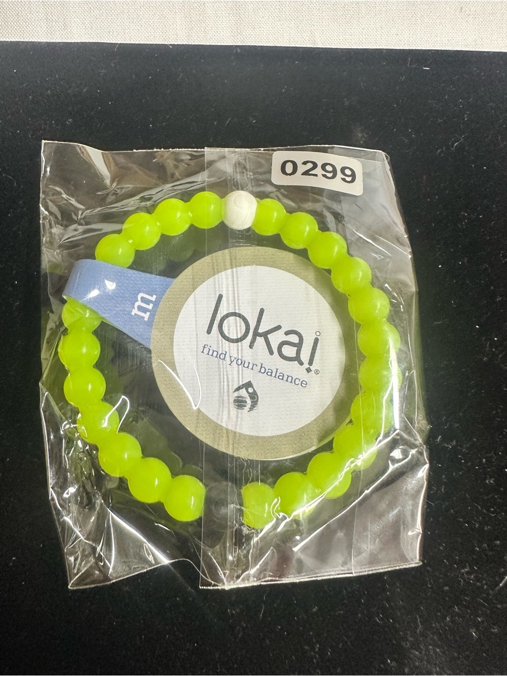 Lokai Kids Neon Lime Balance Bracelet with White Bead